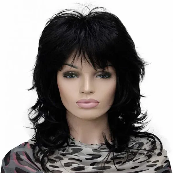 Lydell Long Soft Shaggy Layered Darkest Brown Wig Classic peruk