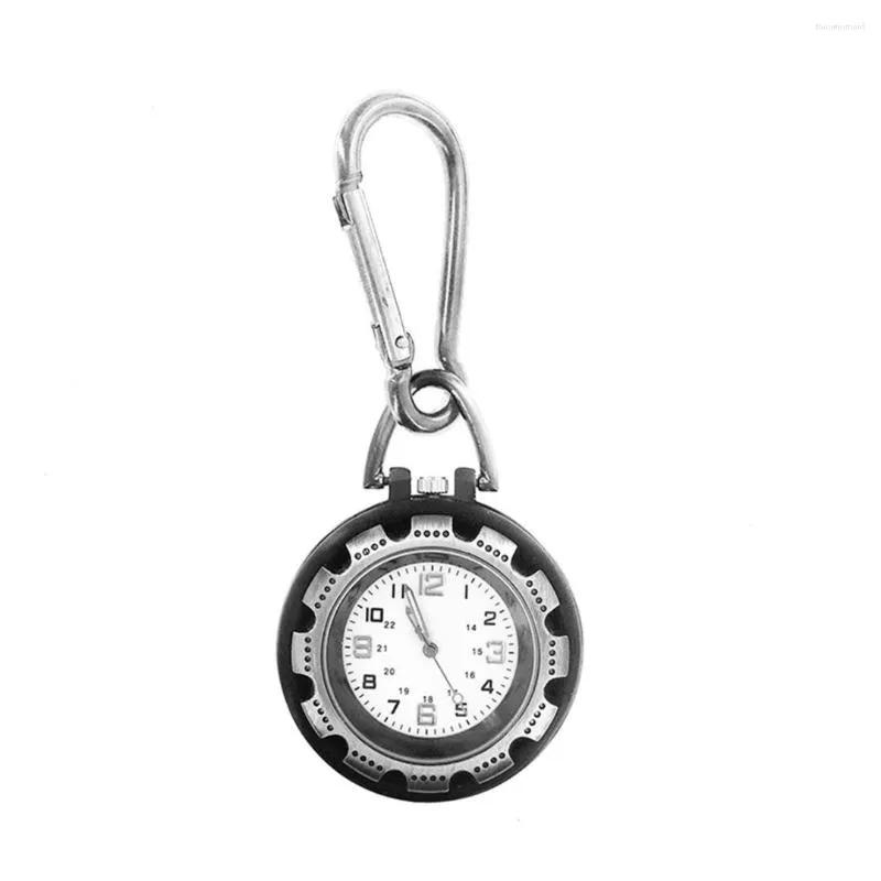 Pocket Watches 1pc lysande karabiner kvarts titta på bärbar koppla upp ryggsäck fob mini runda nummer för läkare sjuksköterskor