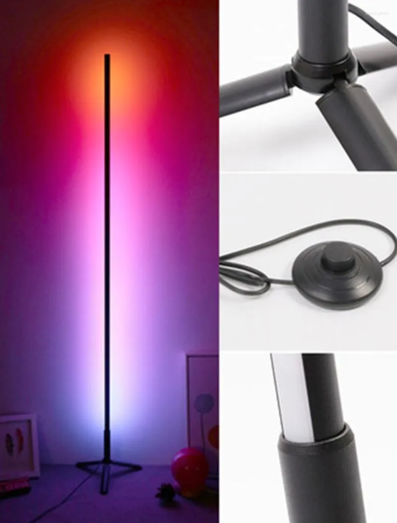 Lámparas de pie 20 W llevó la pared de la luz de la esquina 56 pulgadas Smart Standing Rgb Lampara