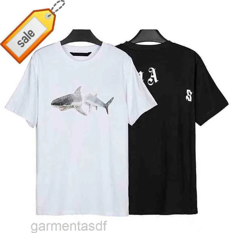 T-shirt maschile Pata Shark Lettere dietro Mens Womens Designers T Shirts 2022 Summer Fashion for Men S Palms Coppia T-shirt Abbigliamento corto152