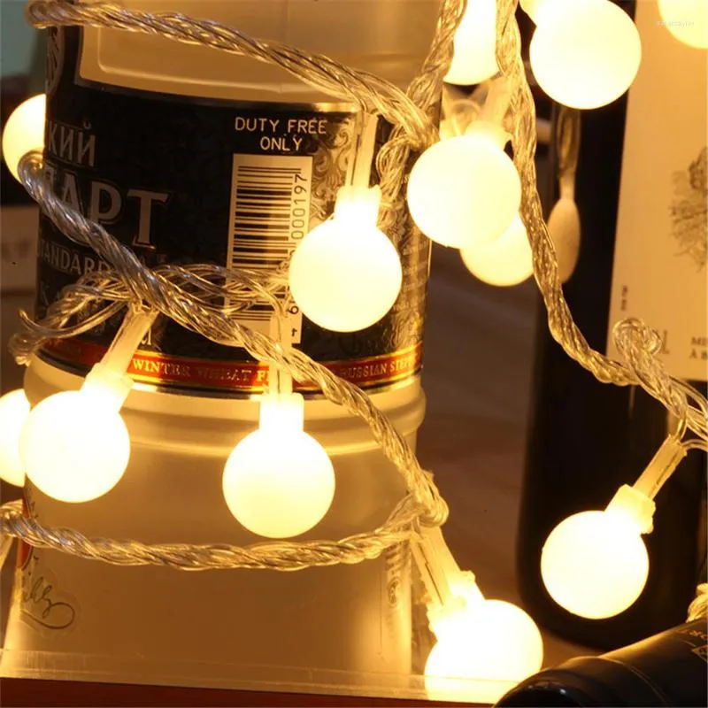 Строки 20 -мм шариковой светодиодной струны Light Ac220V Рождественский сказочный украшение в помещении/наружных 8 режимах подвесная лампа для рождественской вечеринки на вечеринке