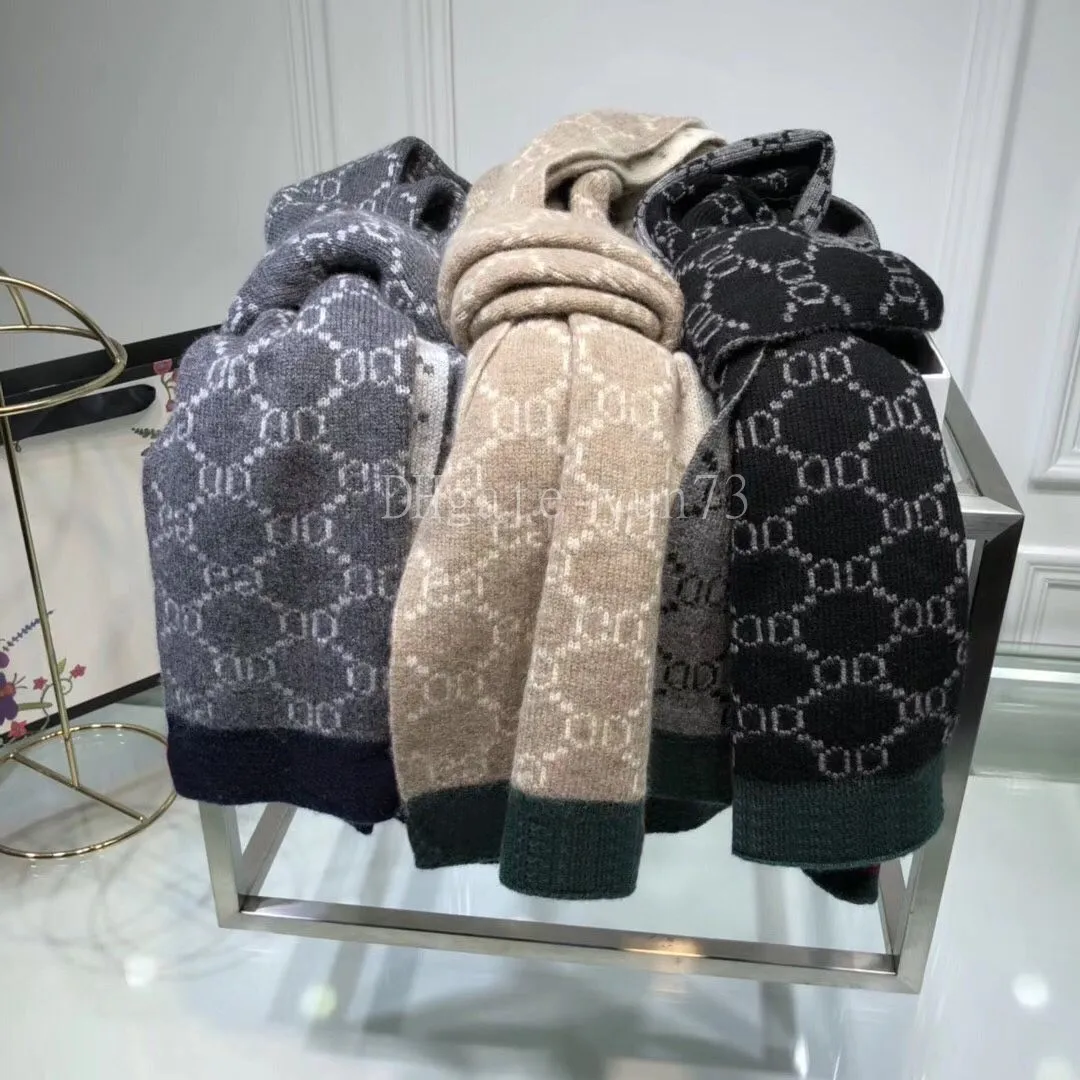 Cachecóis de Design Clássico Cachecol Caxemira Jacquard Para Homem e Mulher Inverno Longos Xales Carta Completo Toque Quente Envoltórios Cachecóis Com Etiquetas