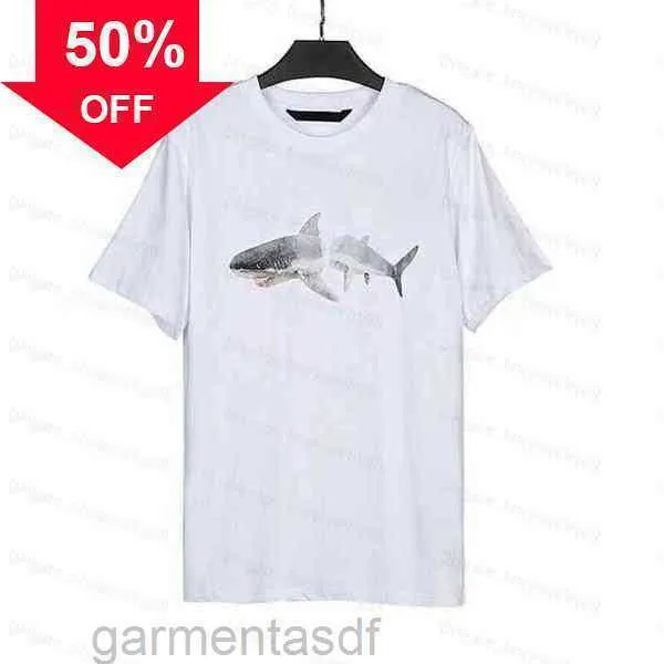 Herr t-shirts pata shark brev bakom m￤n kvinnor designers t shirts 2022 sommar mode f￶r m￤n s palms par t-shirt kl￤der kort ￤rm 159