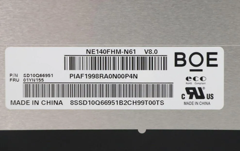 オリジナルBOEスクリーンNE140FHM-N61 14 