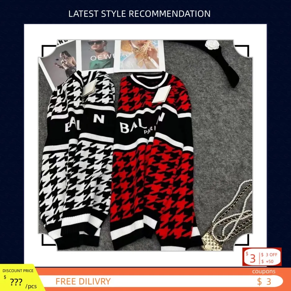여자 스웨터 디자이너 레트로 클래식 고급 스웨트 셔츠 편지 라운드 넥 편안한 점퍼 레저 패션