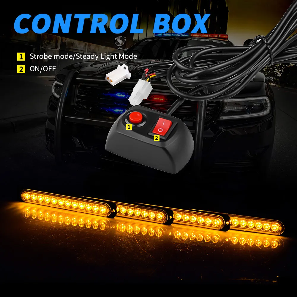 6-LED Barre de Lumière Latérale Stroboscopique Pour Voiture Camion Blanc  Bo51449 - Cdiscount Auto