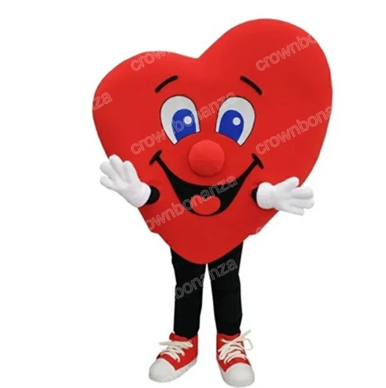 Halloween Red Heart Mascot Costumes Cartoon Character Outfit Suit Xmas Outdoor Party Outfit Adult Size Promotional Advertising Clothings