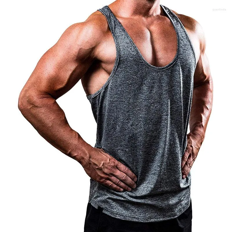 Men's Tank Tops Fitness Clothing Bodybuilding Gym Men Singlet Cotton Sleeveless Shirt Workout Undershirt Mens Y