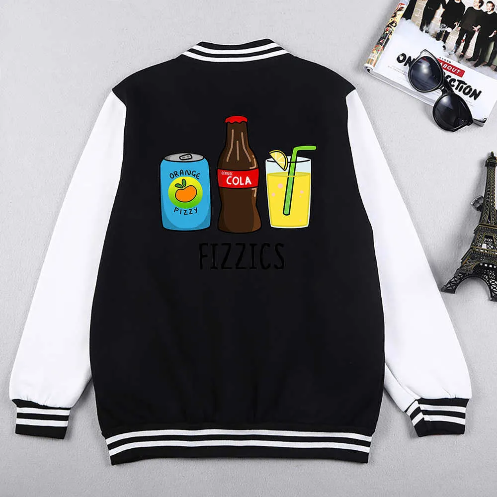 Męskie kurtki soda joy pomarańczowa polowa generic cola lemoniadowa druk męska odzież moda harajuku bluzy o nokrecie casual man baseball garnitur t220926