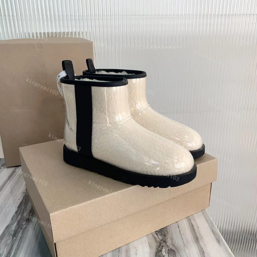 Snow Boot Designer Shoe PVC Womens Platform Classic Boots Clear Mini Ankle Boot Transparent Wool Short Boots Fashion Jelly Shoes Outdoor Shoe