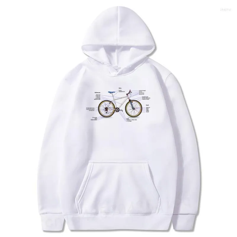 Heren Hoodies Heren Sweatshirts Bike Design Anatomy Mechanic Bicycle Men Hoodie Geek Fashion Hooded Coat Herfst Hipster Lange mouw