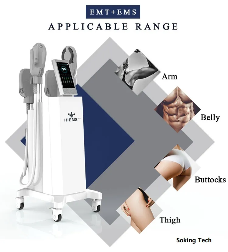 電磁筋刺激装置のスリミングビルド筋肉燃焼脂肪装備Hiemt Beauty 7 Tesla Air Cooling System 4ハンドルEMTおよびEMSセルライト削除
