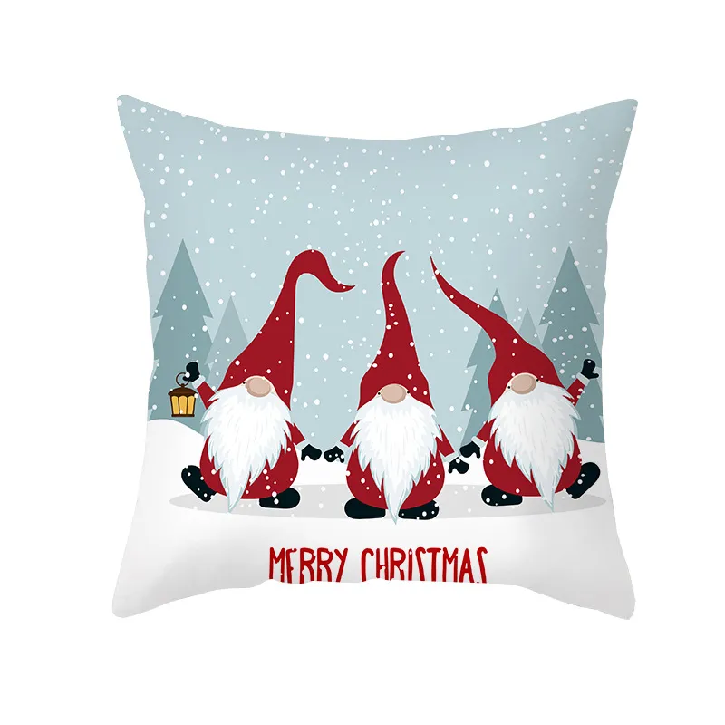 Federa per cuscino da tiro di Babbo Natale Federa quadrata Federa per cuscino decorativa per divano con zip Decorazione natalizia per la casa