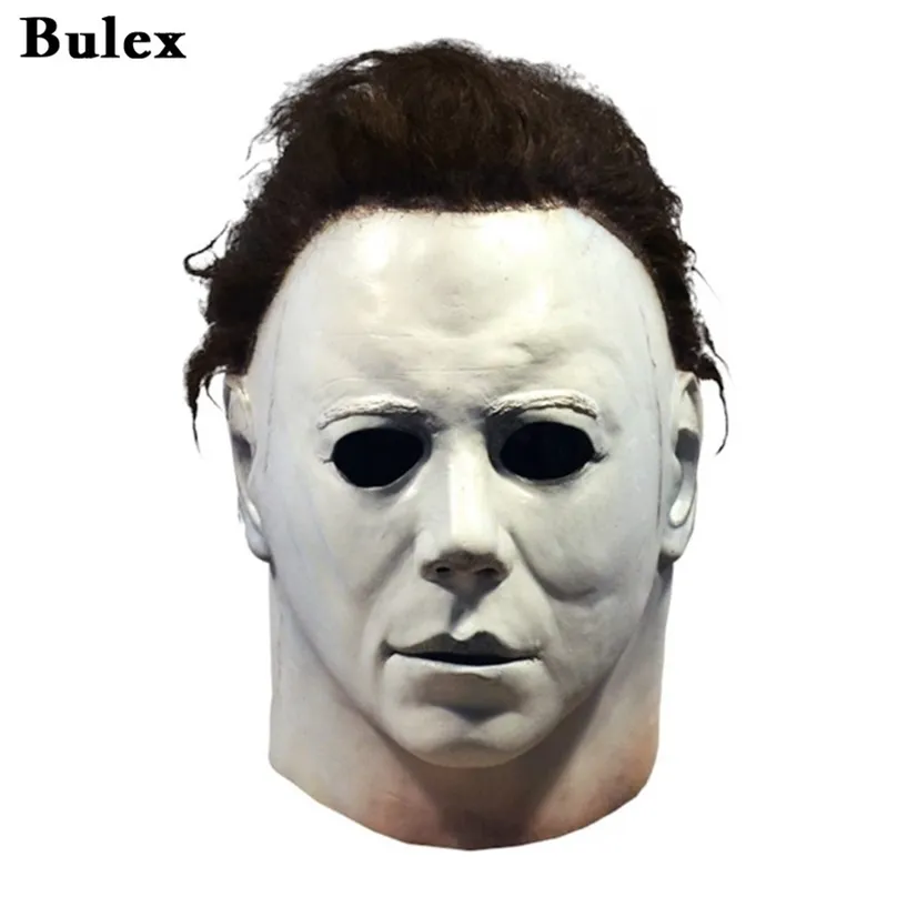 Máscaras de festa Bulex Halloween 1978 Máscara de Michael Myers Horror Cosplay Traje de látex adereços para adultos branco de alta qualidade 220927