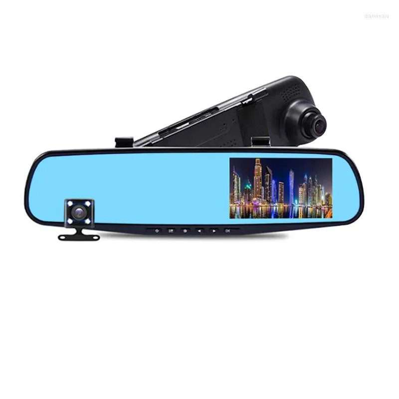 Car Rear View Cameras Cameras& Parking Sensors 16G 4.3 Inch Driving Recorder HD Electronic Dog Front And Dual Lens Rearview Mirror Dvr