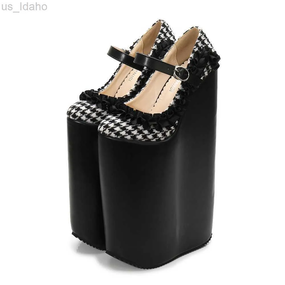 Klänningskor crossdresser högklackade stilett europeiska berömda spetsar 30 cm kilar skor kvinna fetisch balett 20 cm plattformar catwalk visar pumpar l220923