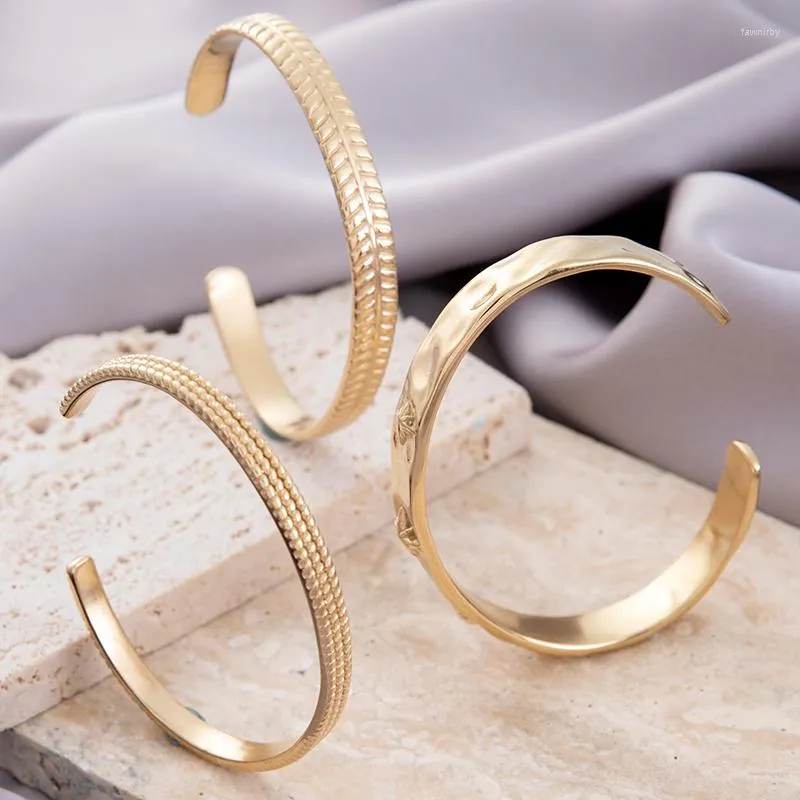 Bangle Diamond Vintage Gold Leaf Metal Stainless Steel Bracelets Ladies Boho Multilayer Bracelet Set Luxury Jewelry