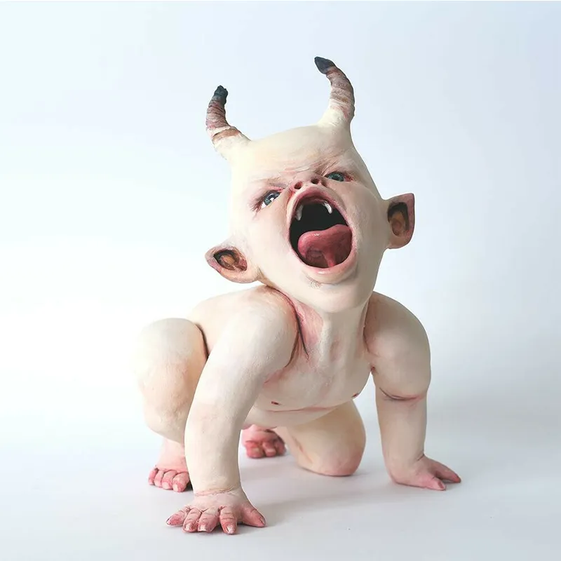 Obiekty dekoracyjne figurki Otwarte Halloween dekoracja horror ręcznie robione żywice lalek