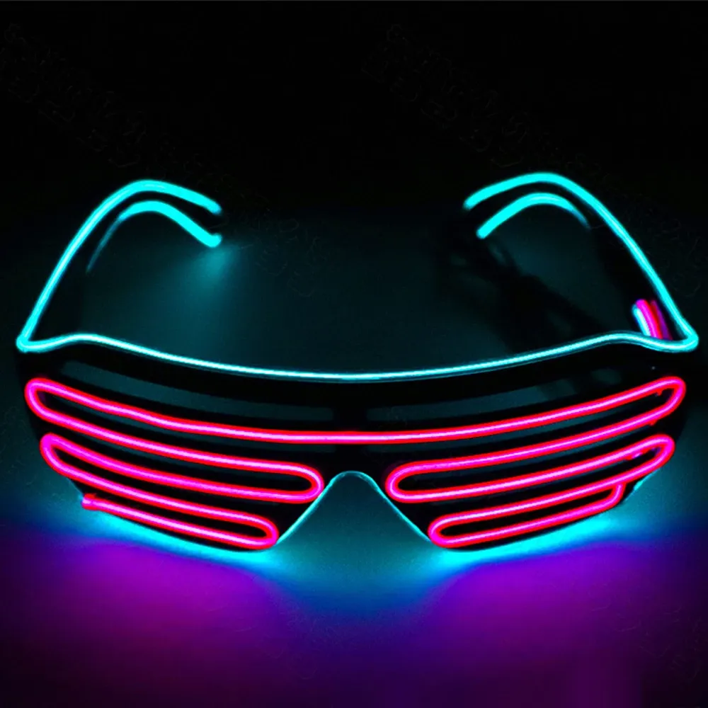 LED LUMUNING Glazen gloeiende Halloween Luminous Neon Sign Christmas Party Bril Flashing Light Glow Sunglasses Glass Festival Supplies