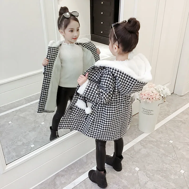 Coat Girl en Autumn Thick Children's Clothing and Winter Wear Large Hooded 10T 220927