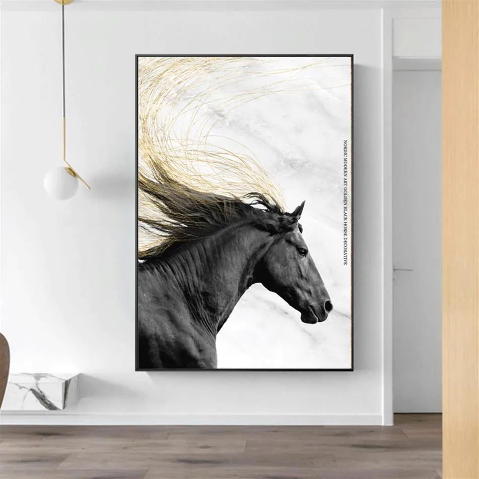 Canvas Painting Wall Posters and Prints Wild Horse Wall Art Pictures For Living Children Room Decoration Dining Entrance el Hom246V