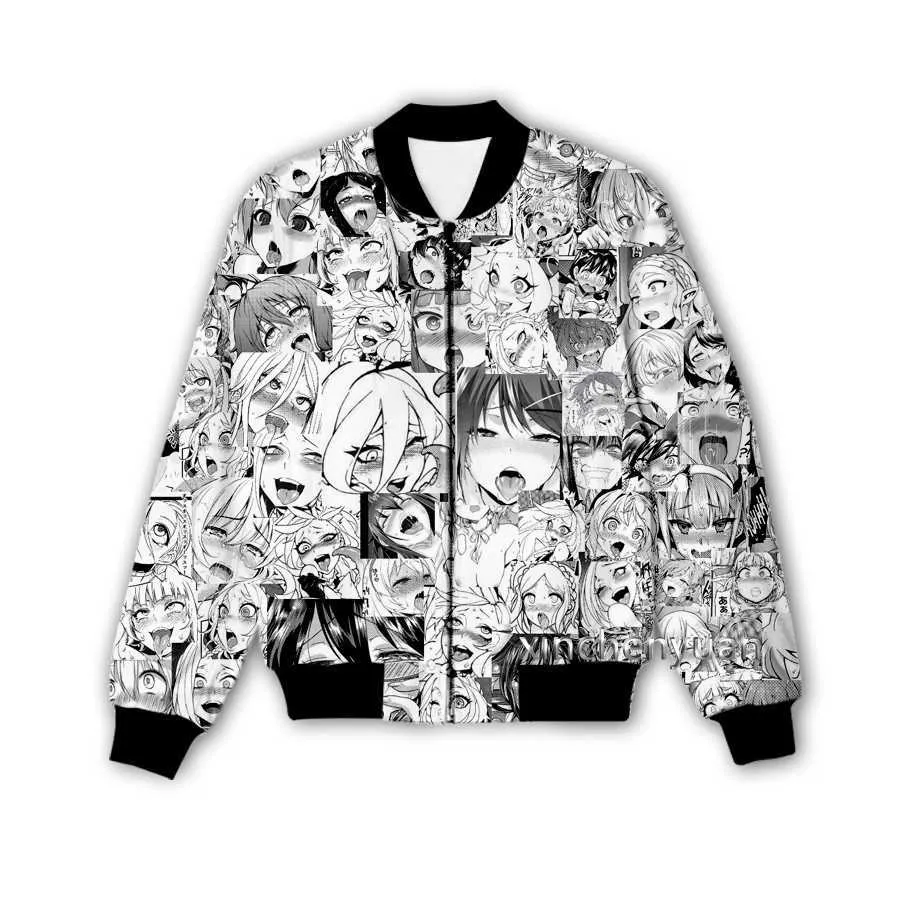 Herenjacks Xinchenyuan Nieuwe mannen/vrouwen 3D Gedrukte anime ahegao Casual jas mode streetwear sportieve jasjacht Q38 T220926