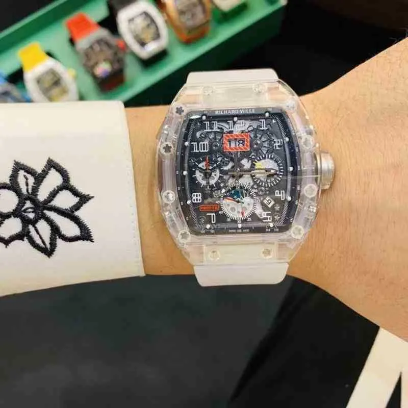 Uhren Armbanduhr Designer Luxus Herren Mechanik Uhr Richa Milles Armbanduhr Business Freizeit Rm011 Automatik Mechanisch Kristall Schwarz t BAXR