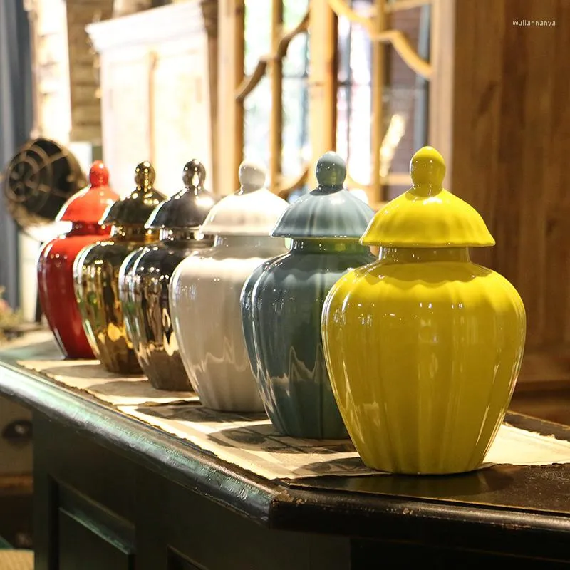 Bouteilles de stockage réservoir de citrouille en céramique nordique, ornements artisanaux, collation de bonbons ménagers avec couvercle, boîte scellée, accessoires de décoration de la maison