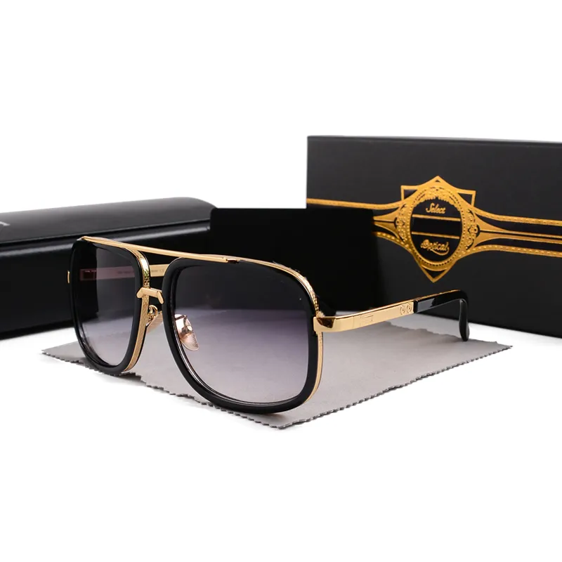 2022 Vintage Sonnenbrille quadratische Damen Sonnenbrille Modedesigner Shades Luxus Golden Frame Sonnenbrille UV400 Farbverlauf Mach One DITA