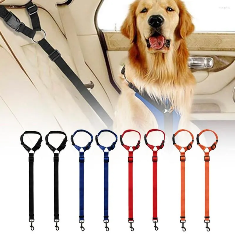 Colliers pour chiens Laisses pour animaux de compagnie Sécurité réglable Ceinture de sécurité pour voiture Harnais Laisse Chiot Ceinture de sécurité Clip de voyage universel Sangle Conduit Produits