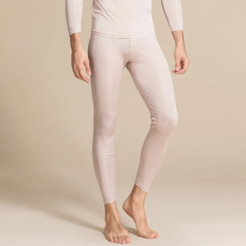 Mens 100% Real Silk Knit Silk Thermal Long Johns Set Long Johns, Pants,  Leggings With Bottom Thermal Warmth Plus Size Available 220927 From Mu03,  $35.37