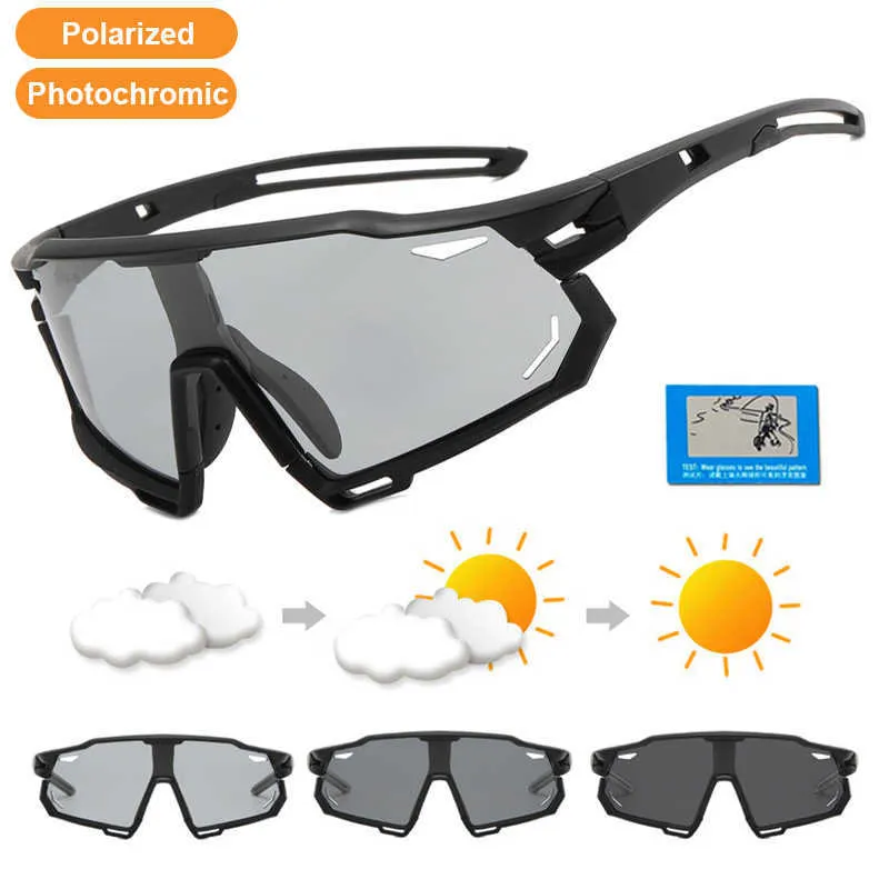 Polarized Photochromic Sports Glasses Men's and Women's Bike Eyewear Mountain MTB Cycling UV400 Sunglasses Bicycle Road Goggles 0928