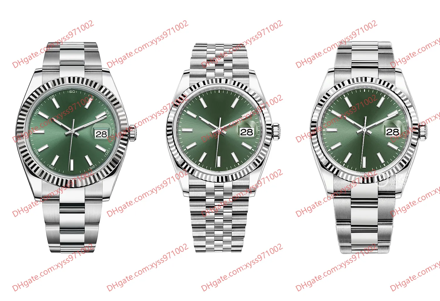 Высококачественные азиатские мужские часы 41 мм зеленый циферблат 2813 Автоматический механический M126234