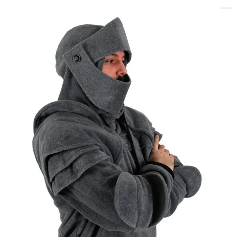 Men s Hoodies Front Pocket Pullover Hoodie Long Sleeve Sweatshirt Hoodis Medieval Style Face Cover Hooded Men Halloween Clothing