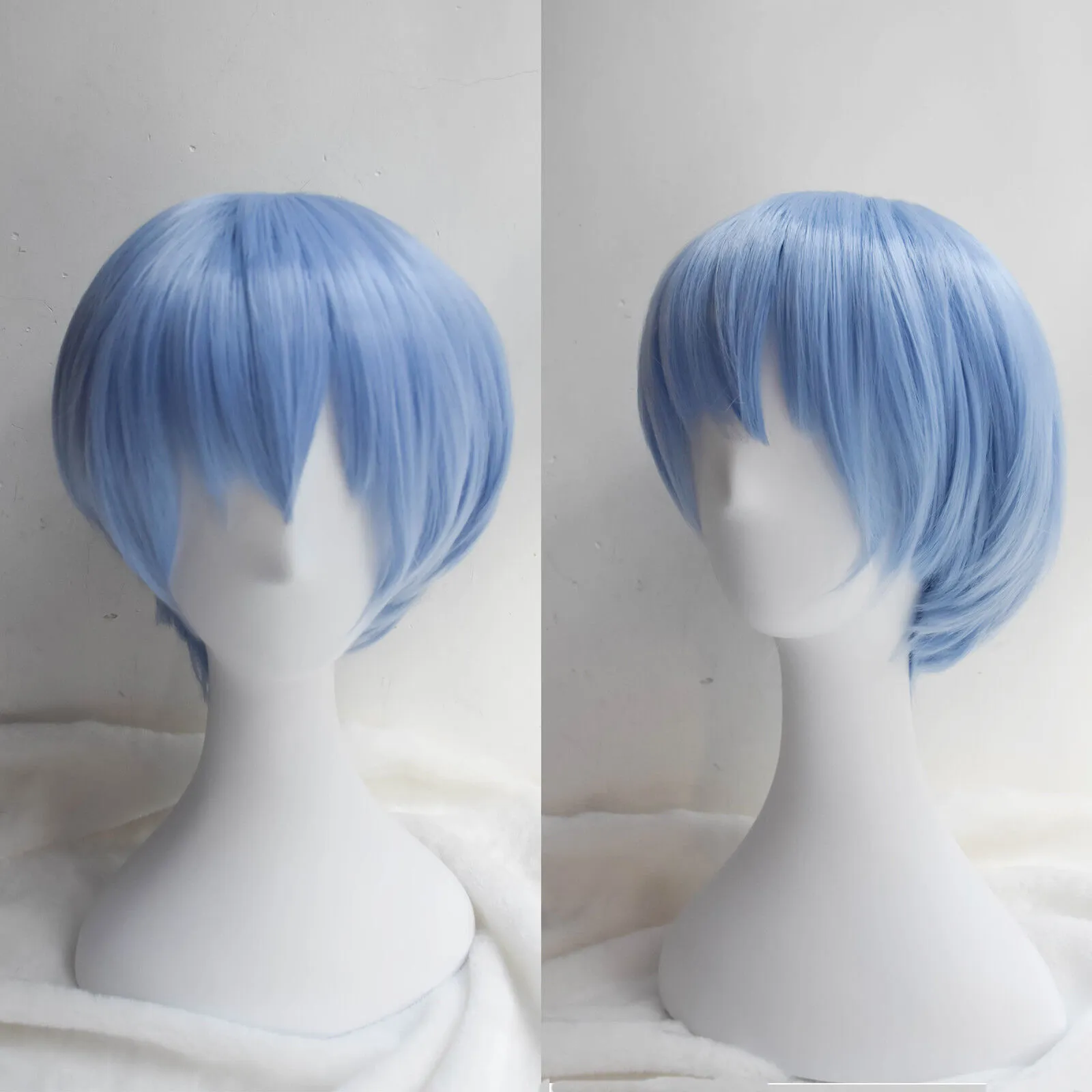 Populaire belle Rei Ayanami courte perruque de cosplay bleu clair perruques de fête