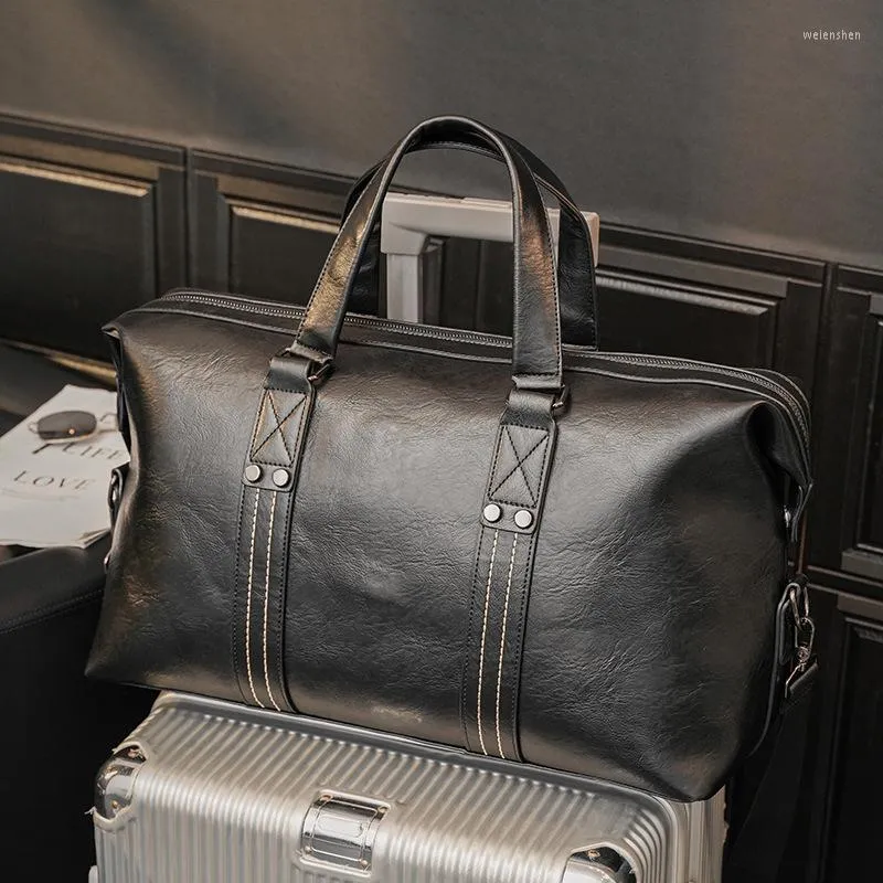 Duffel Bags Overnight Bag For Traveling Travel Luxury Cylindrical Neutral Big Handbag One-shoulder Crossbody Black