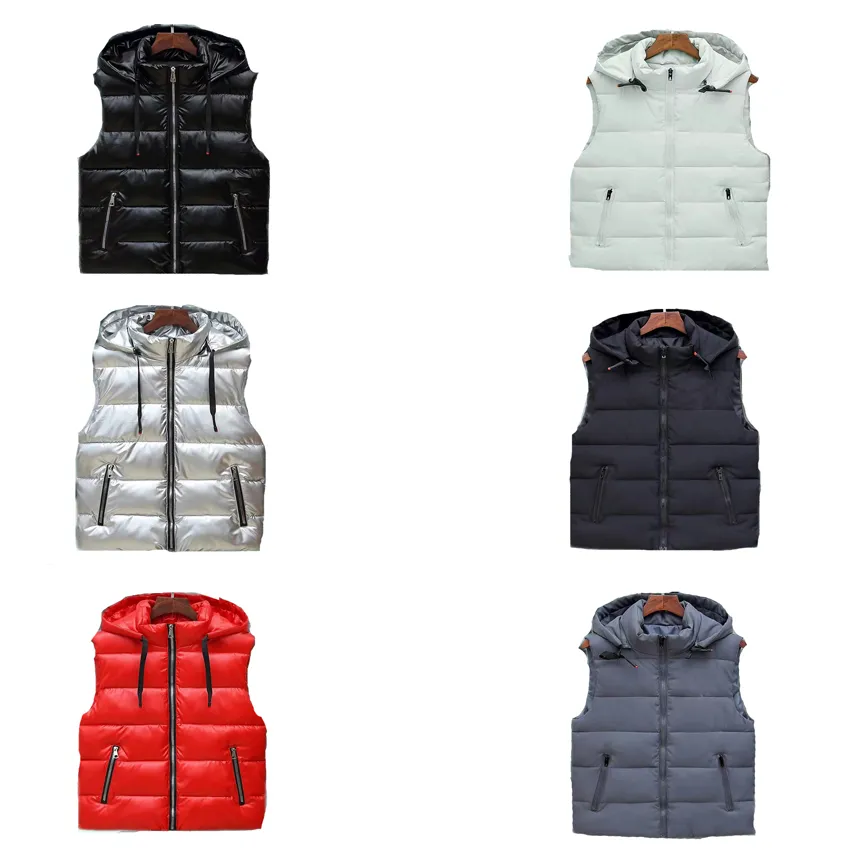 Mens down vest puffer vests men gilet designer warmer gilets Outerwear Fashion Hooded Geometric print Zipper 7 colour Cashmere down jackets size m-5xl