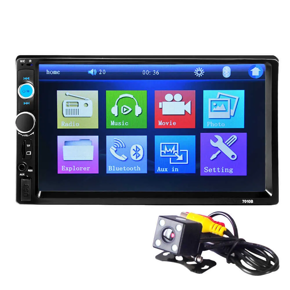 Inna elektronika samochodowa BYNCG 2 Din Radio 7 "HD Player MP5 Ekran dotykowy Cyfrowy wyświetlacz Bluetooth Multimedia USB 2din Autoradio Samochodowy monitor zapasowy 0928