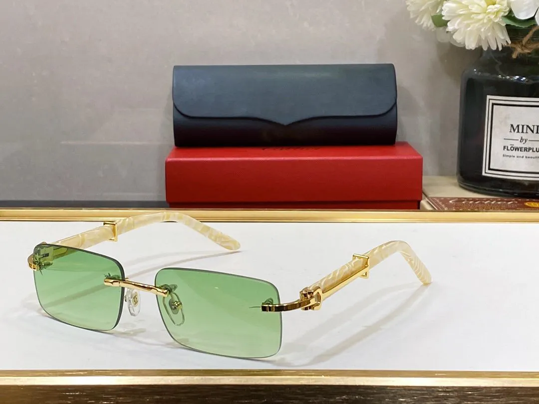 Modne męskie okulary przeciwsłoneczne dla kobiet okulary o okulary kwadrat luksusowe okulary C Wystrój Buffalo Kieliszki słońca Metalowe złote drewniane okulary strefy