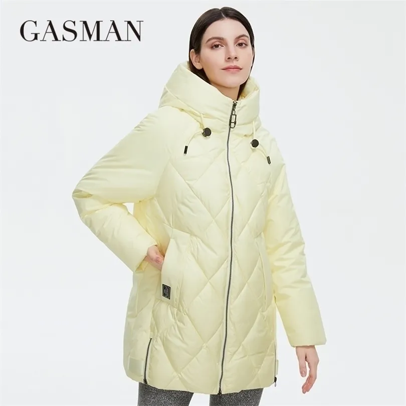 Womens Down Down Parkas Gasman Winter Down Collection Fashion Moda Solid Standup Collar Women Coat Casal Elegância Capuz Jackets 8198 220929