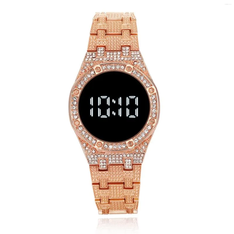 Montres-bracelets Mode 2022 Femmes Led Montres En Acier Inoxydable Blanc Nombre Numérique Montre-Bracelet Relogio Smart Zegarek Damski Para Mujer