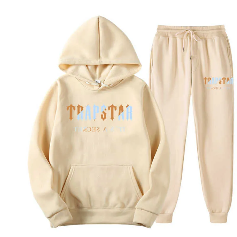 Men's Tracksuits New sports TRAPSTAR clothing male and female warm two sets of loose hoodie printed sweatshirt pants hoodie set sportswear coup G220928