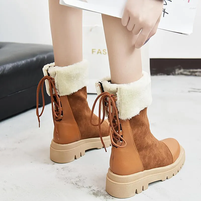 Boots Non-Slip Warm Snow Women Winter Cotton Padded Shoes Chunky Platform Ankle Thick Plush Women's Sneakers