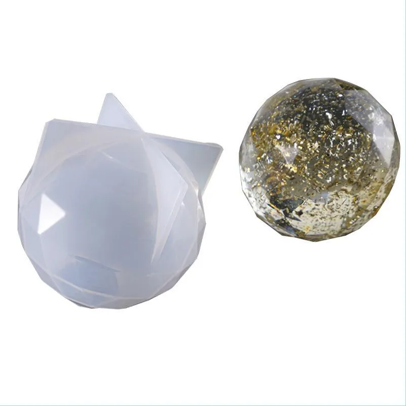 M￶gel polygonal skurna yta sil m￶gel expoxharts kulformar iskristall hantverk mod f￶r hemdekoration diy smycken tillverkningsverktyg sl￤pp dhhwy