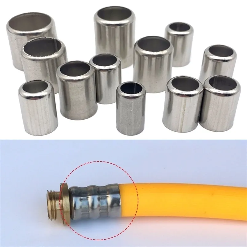 Other Faucets Showers Accs 50Pcs-Pack High-Pressure Hose Crimp Tools Stainless Steel Sleeve Pipe Exhaust Connector 11.5MM -18MM Joiner 220929