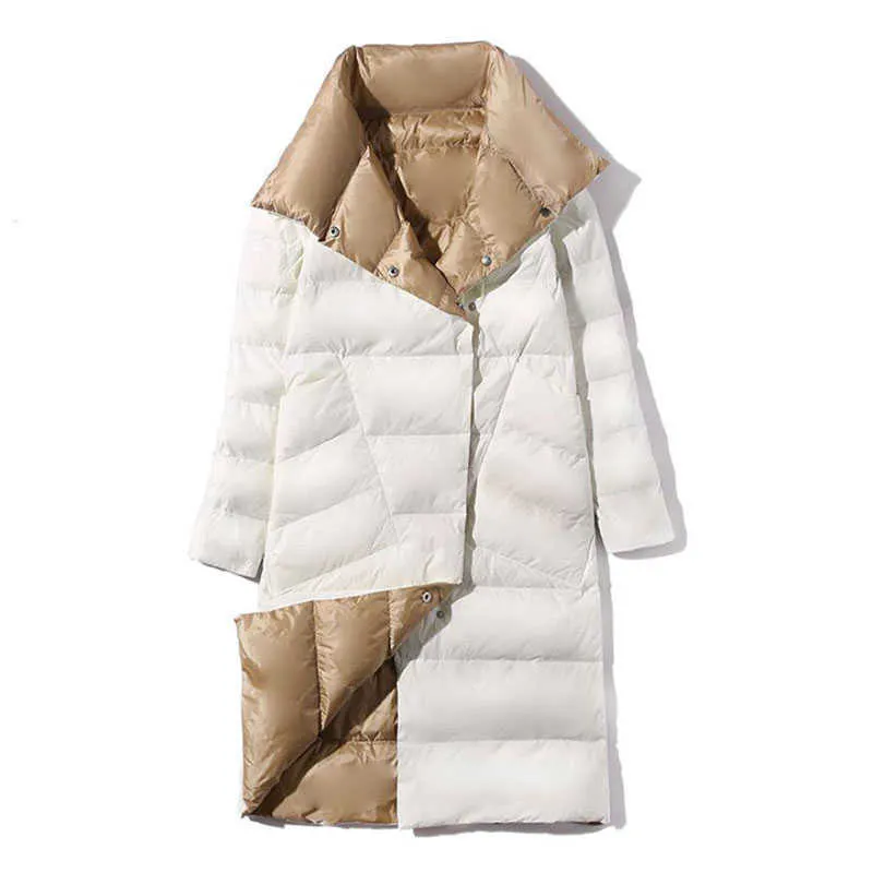 Parkas en duvet pour femmes Femmes Double Face Down Long Jacket Winter 90% White Duck Down Coat Double Breasted Warm Parkas Snow Outwear T220928