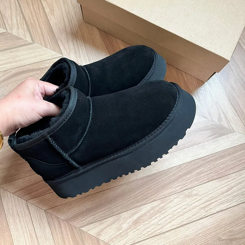 Ultra Mini Platform Boot Designer Woman Winter Ankle Australia Snow Boots Thick Bottom Real Leather Warm Fluffy Booties With Fur