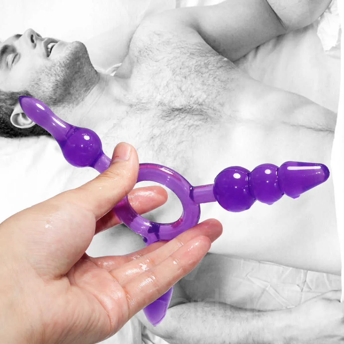 Skönhetsartiklar 3 i 1 anal pärlor rumpa plug vibrator sexiga leksaker för kvinnor män par vuxen leksak säker silikon dildo onani