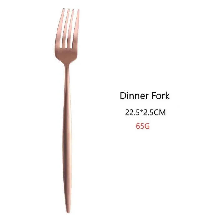 Western Dinnerware Wedding Rose Gold Flatware Tableware Party Supply Stainless Steel Cutlery Knife Fork Spoon F053108