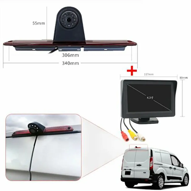 Car Brake Light Rear View Reverse Backup Camera For Mercedes Benz Sprinter / VW